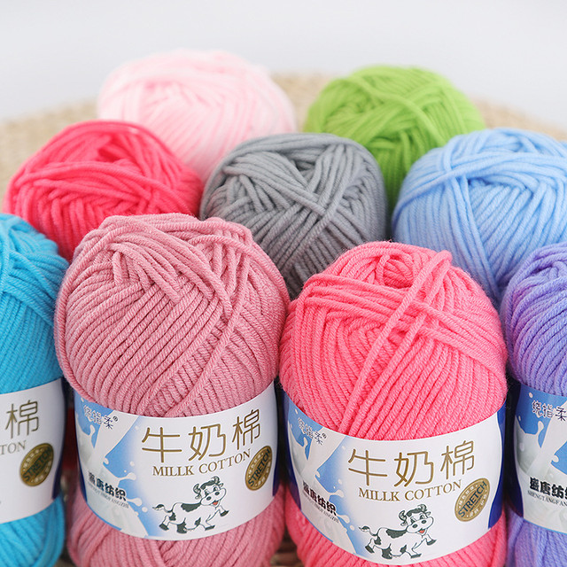 5pcs/Set DIY Milk Cotton Crochet Yarn Multicolors High Quality Soft Hand  Knitting Line For Sweater